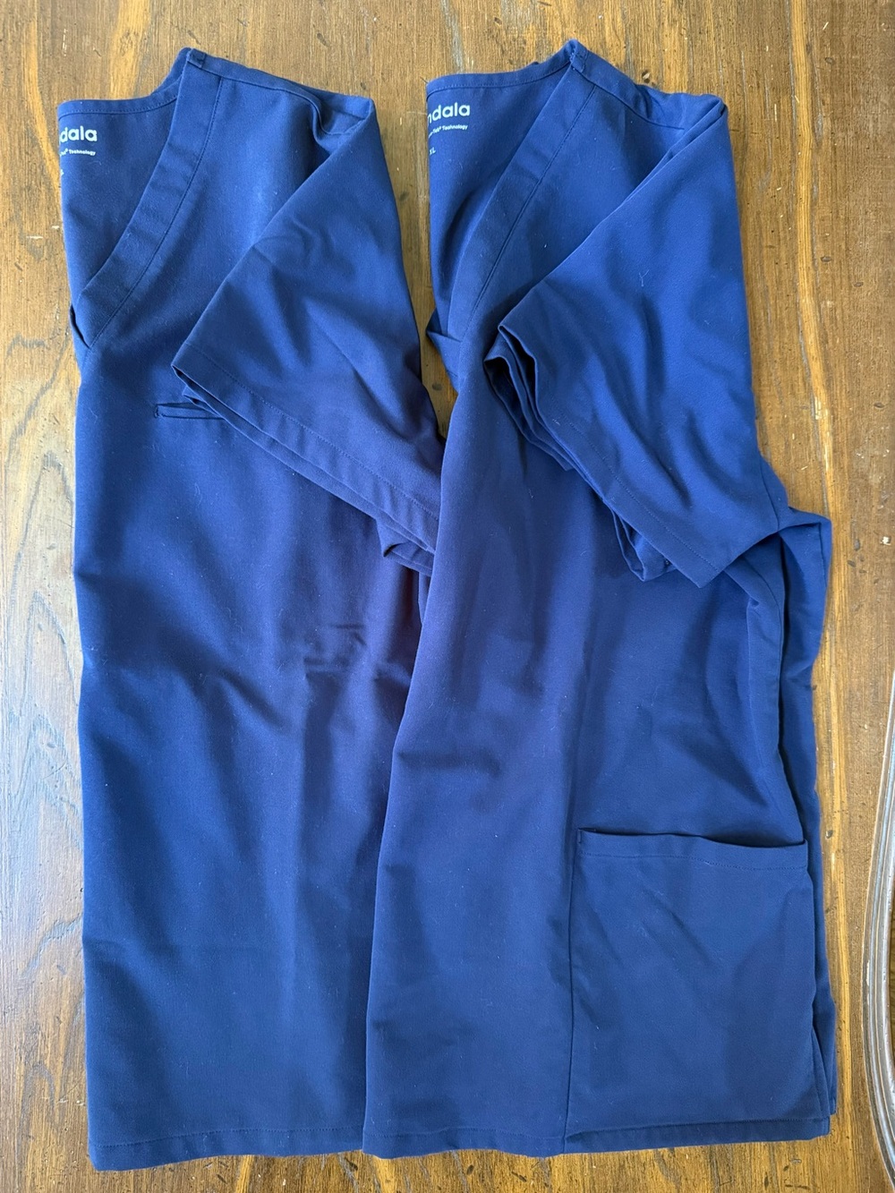 Mandala Women’s Scrub Tops In Navy Blue Size XL Set of 2